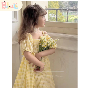 Gaun anak perempuan gaya korea terbaru/gaun katun anak perempuan/gaun pita/gaun putri