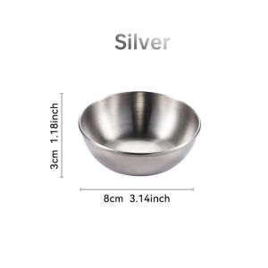 Korean Stainless Steel Seasoning Dish Kitchen Sauce Cup Dipping Bowl Plates Sushi Vinegar Appetizer Dish
