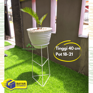 HK Standing Pot alas Segitiga tinggi 40 cm murah cocok untuk Pot Tawon 20 rak bunga bahan besi