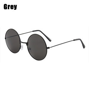 Vintage Metal Frame Round Sunglasses Black Lens Retro Eyeglasses Cosplay Fashion Sunnies