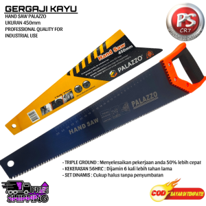 Gergaji Kayu Palazzo 18"450mm Hand Saw Tajam Presisi Gagang Karet Ergonomis Anti Slip Gergaji Kayu 18 inch 450mm PALAZZO