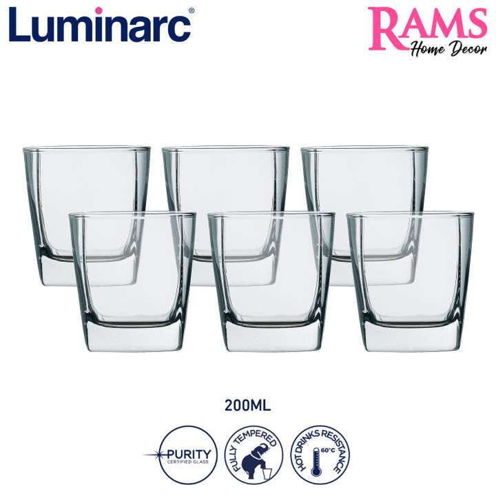 Luminarc 6 Pcs Sterling Old Fashioned Tumbler Set / Microwave Safe / Old Fashion Glass Set / Drink Set