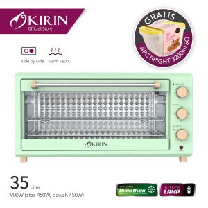 PROMO OVEN KIRIN KBO 350WB Kapasitas 35 Liter Terbaru Muat 2 Loyang (GRATIS LOYANG SULTAN 1PCS)