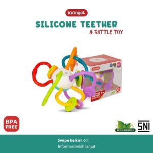 IQ ANGEL Silicone Teether & Rattle / Mainan Gigitan Bayi
