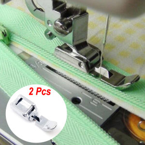 2PCS Zipper Sewing Machine Presser Foot for Low Shank Snap on Singer Brother Babylock Janome