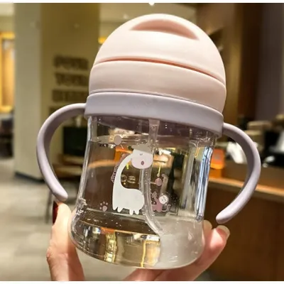 ⭐SG⭐ 250ml Baby Sippy Cup with Weighted Straw & Handle | Toddler Leak-Proof Training Bottle