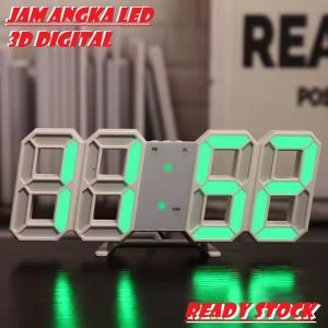 Alarm Digital Alarm Clock Jam Weker Meja Dinding LED Digital 3D