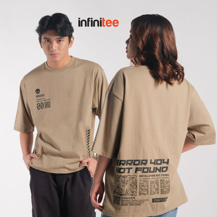 Infinitee Error Oversized T Shirt For Men Women oversize mocha plus size  shirt top tops loose fit plain tshirt over size over sized t shirt round  neck