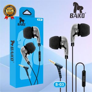 BAIKO Headset Super Bass BAIKO Handsfree Earphone Jack With Microphone Stereo Sound Quality