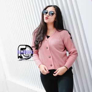 kardigan rajut crop/willy kardigan crop kancing batok wanita