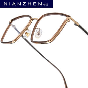 NIANZHEN TR90กรอบแว่นตาไทเทเนียมผู้ชายใหม่2025แว่นตาดีไซน์แบรนด์สี่เหลี่ยมน้ำหนักเบาแว่นตาแว่นกันแดดสไตล์เรโทร202