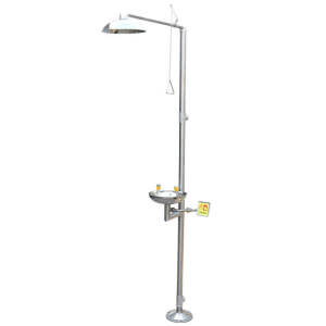 【Best High Quality】 304 Stainless Steel Composite Emergency Shower Eyewash Factory Inspection Vertical Double E
