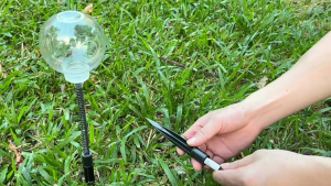 Interactive Chicken Feeding Toy Plastic Metal Boredom For Hens Promotes Slow Eating Behavior With Ground Stake Installation