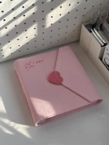 A5 Pink Denim Binder Love Pocket Album Idol Anime 3-inch Photo Collect Book Korean 포카 바인더2026