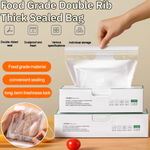 Food Grade Double Rib Thick Sealed Bag Kitchen Packing Dense Fresh-Keeping Bag Durable Leakproof