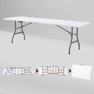 8m Folding Rectangular Dining Table Portable Blow-Molded Modern Simple Conference Table for Hotel Check-In