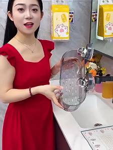 AE Kệ hút chân không phòng tắm giá đựng mỹ phẩm không cần khoan dụng cụ lưu trữ gắn tường cho nhà vệ sinh.