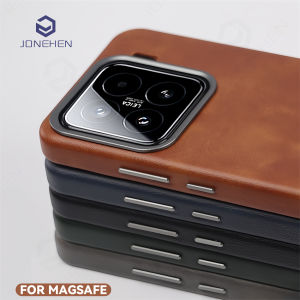 Business Retro Crazy Horse Pattern Leather Shockproof Case For Xiaomi Mi 15 14 Pro Mi15 For Magsafe Alloy Lens Cover