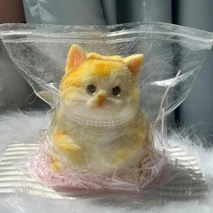 LONGB Cute Cat Soft Squeeze Toys With Flocking Surface Slow Rebound Cat Pinching Toy Silicone Stress Relief Toy for Adults Kids