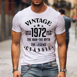 Vintage 1972 The Man The Myth The Legend Classic Cotton T-shirts Men Summer Tee Shirt Femme Casual Short Sleeve Round Neck Tops