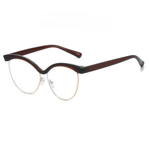JN IMPRESSION Cat-eye eyebrow glasses frame anti-blue light new flat glasses ultra-light literary retro all-match flat glasses for men and women