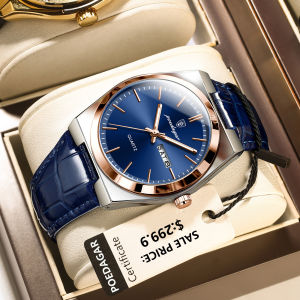 POEDAGAR Men Watches Luxury Original Business Mens Watches Leather Man Clock Quartz Date Week Luminous Waterproof Wristwatches Fashion Watch for Men 2024 jam tanggan lelaki