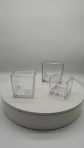 Micro Landscape Container Decoration Transparent Square Succulent Flower Pot Glass Hydroponics Container Square Vat Vase Glass Bottle