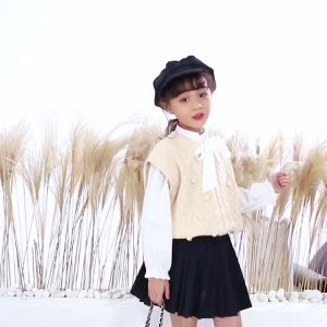 2025Girls shoes winter PU leather waterproof boots winter kids snow boots girls Martin boots boots high heels British wind09/01
