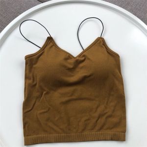 LadyLuxe - Atasan Tanktop Bra Wanita Tank Top Basic Crop Tee With Cup Model Singlet Pakaian BR056