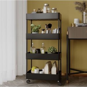 SHENARRAK TROLI 4 SUSUN  SALON DAPUR KAMAR TIDUR MANDI RAK SUSUN STAND HANGER SERBAGUNARak Serbaguna Buku Portable / Rak Bumbu Dapur / Rak Sudut Tempat Penyimpanan / Troli / Trolley (BISA COD ) SHENAR TROLY NARA