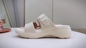 [Free Shipping] Summer WomenS Slip-On Sandals Non-Slip Casual Thick-Soled Height-Increasing New Fashion Two-Strap Sandals