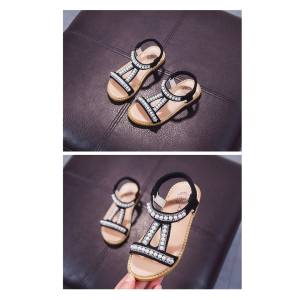 [Brandedbaby] 16-36 Sandal Casual Anak Perempuan Flat Mutiara / Sepatu Sendal Beach Club Pantai Casual Fashion Korea Anti Slip