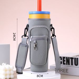 Tas Tumbler Slempang 40 oz + Pocket Tas Botol Minum Multifungsi Pelindung Anti Tumpah Cocok untuk Travel