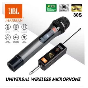 JBL 30S - Single Microphone Rechargeable Professional Digital Wireless Microphone with complete Accessories Rechargeable Battery