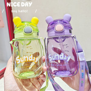 【Annjolie】พร้อมส่ง ขวดน้ำเด็กขวด 550มล การออกแบบการ์ตูน ถ้วยน้ำพลาสติก