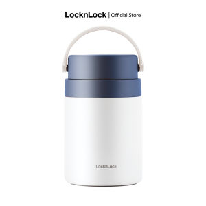 Hộp giữ nhiệt đựng thức ăn kèm muỗng Lock&Lock 700ml - LHC8042 - xanh/Hồng Có quai xách Kèm ngăn nhỏ