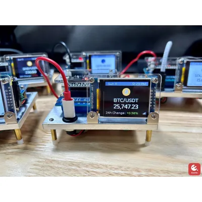 EverOn Bitcoin ticker display จอแสดงราคา Bitcoin / Cryptocurrency แบบ realtime เชื่อมต่อผ่าน WiFi (นาฬิกา Bitcoin Clock)
