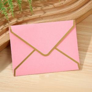 LINSBAYWU 10pcs Vintage Gold Stamping Envelopes Invitation Card Bronzed Seal Blessing Thank Envelopes Fresh Romantic Decoration Envelope Set Paper Postcard