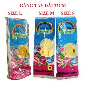 [10 ĐÔI] Găng tay cao su Sắc Cầu Vồng 32cm size S-M-L găng tay rửa chén rửa bát bao tay cao su rửa chén