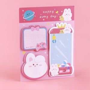Sticky Notes Kawai 3in1 Memo Pad Stick Note 60lembar Tempelan Kertas Pembatas Buku ATK3012