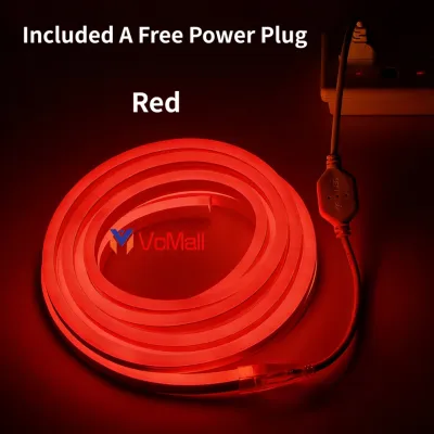 VCmall Led Strip Light Eye Protection(With Free EU plug) Waterproof Narrow Neon Light SMD2835 Can Be Cut At Every 1 Meter Suitable For house Decoration