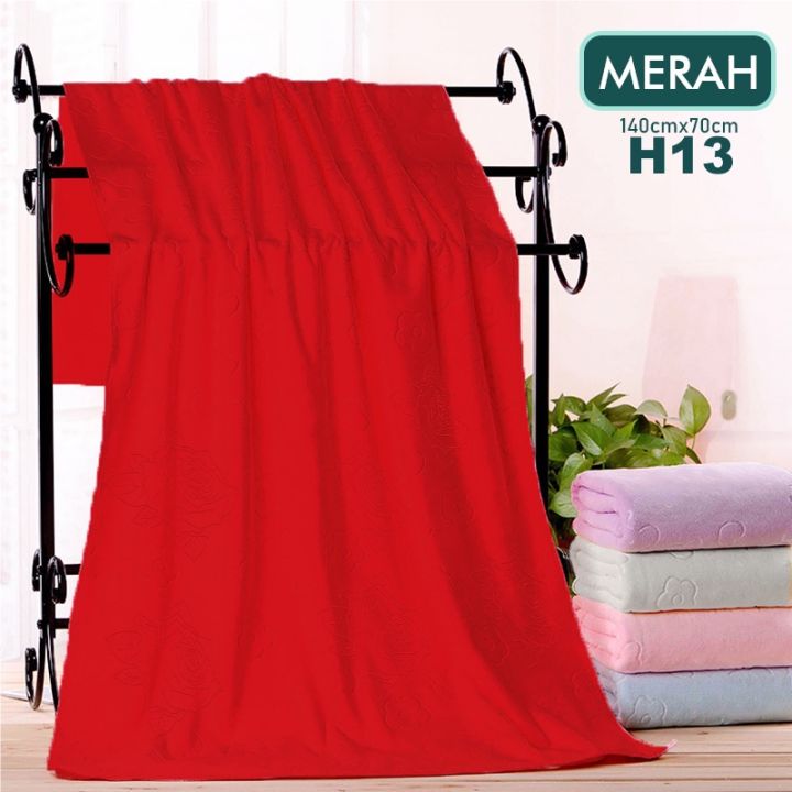 TERNEW Handuk Mandi Halus Jumbo Microfiber Ukuran 70 x 140cm Handuk PLAIN Mandi Dewasa dan Pria dan Wanita Handuk Serap Air Handuk Lembut Dewasa dan Pria dan Wanita