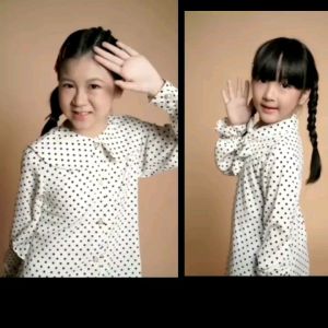 Little Pineapple Setelan Tunik Polka Dotty Jeans Anak Adek Kakak 4-14Y