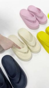 FCUTUNE Flip Flops for Women Men Summer Beach Shoes Outdoor Slippers EVA Rubber Platform Slides Non-slip
