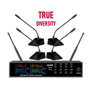 SHALANRA WS640 True Diversity UHF Wireless Microphone System Conference Headset Lapel Handheld Mics