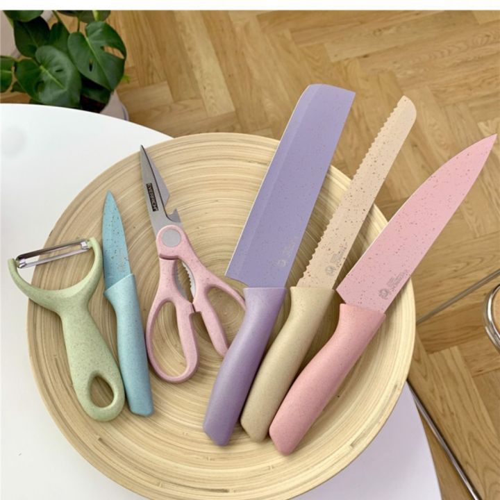 PASTEL KNIFE SET 6 PCS Stainless Steel Chef Knives Cooking Moms ...