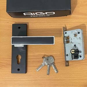 HANDLE PINTU RUMAH KECIL 1 SET KOTAK HITAM DOFF MINIMALIS APS-01