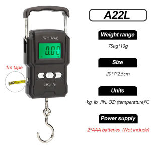 75/60KG 10g USB Charging Electronic Digital Scale Measure Hanging Hook Fishing Travel Luggage Weight Scale Balance Scale Measure Weight Tools