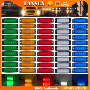 10PCS 12V 24V 6LED Truck Side Marker Indicator Light Turn Signal Lamp LED Auto Car Bus Lorry Trailer Tail Warning Lamp Brake Lights