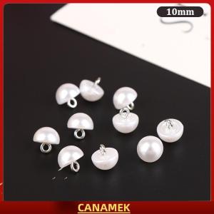Miễn phí vận chuyển✨ 10PCS 10mm 12mm nấm giả nhựa Áo sơ mi hình bán nguyệt ngọc trai nút Shank nút cho quần áo trang trí mini may DIY